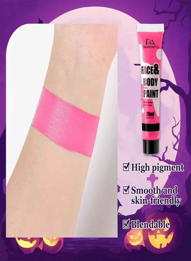 PASNOWFU Pink Face Paint -Water Based Non-Toxic Highly Pigmented Body Painting for Vintage Doll Puppet Halloween SFX Cosplay, Full Coverage Washable Paint for Costume Party Stage Performance - Image 3